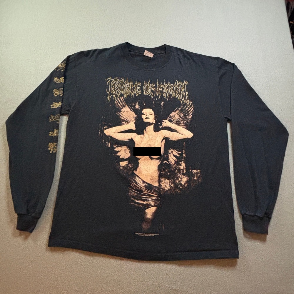 VTG Y2K Cradle of Filth Martyred For Mortal Sin Mens XL Long Sleeve Shirt Black